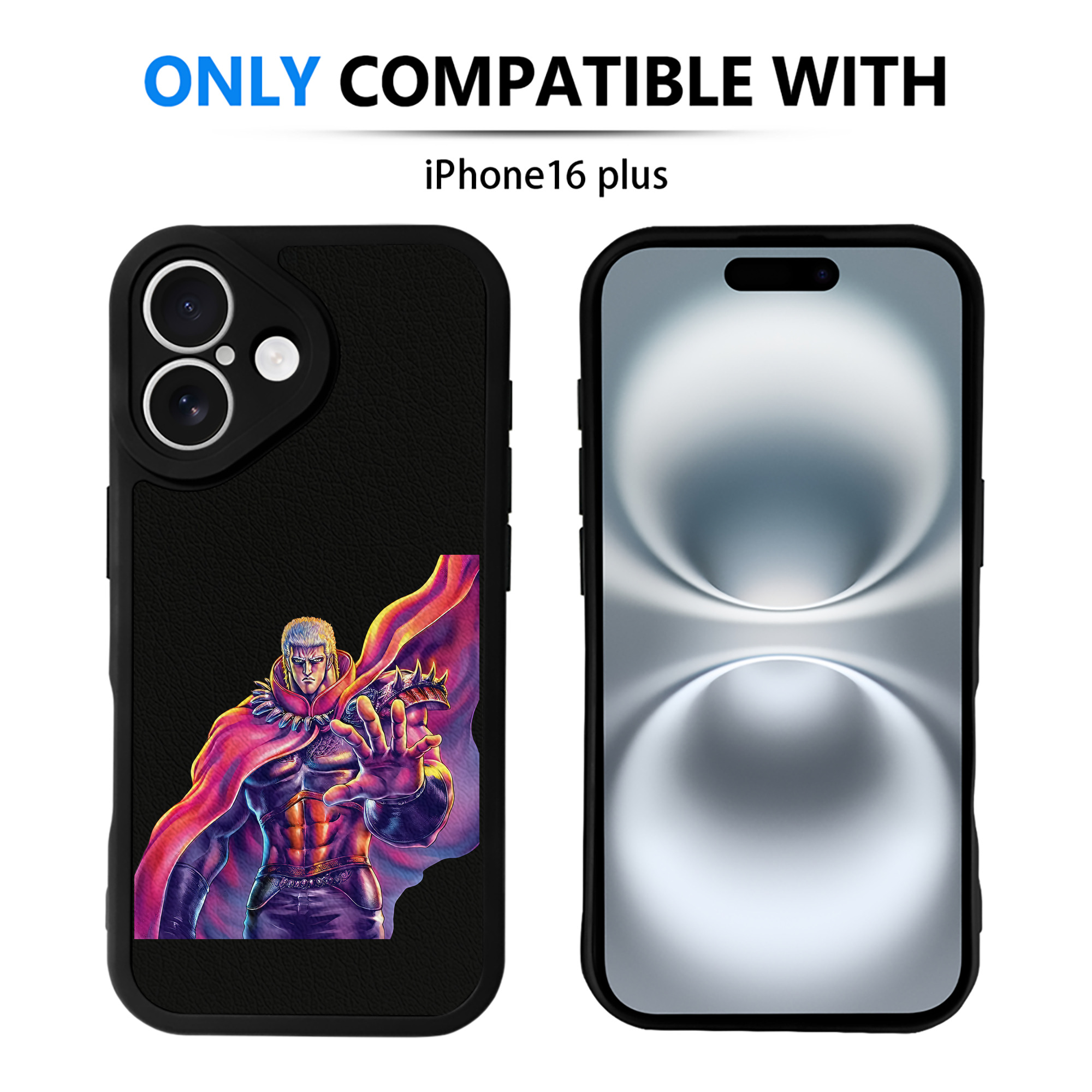 （画像用） 北斗の拳 Fist of the North Star 【iPhone 16シリーズ対応】シリコンスマホケース（レザー調） 材質：シリコン